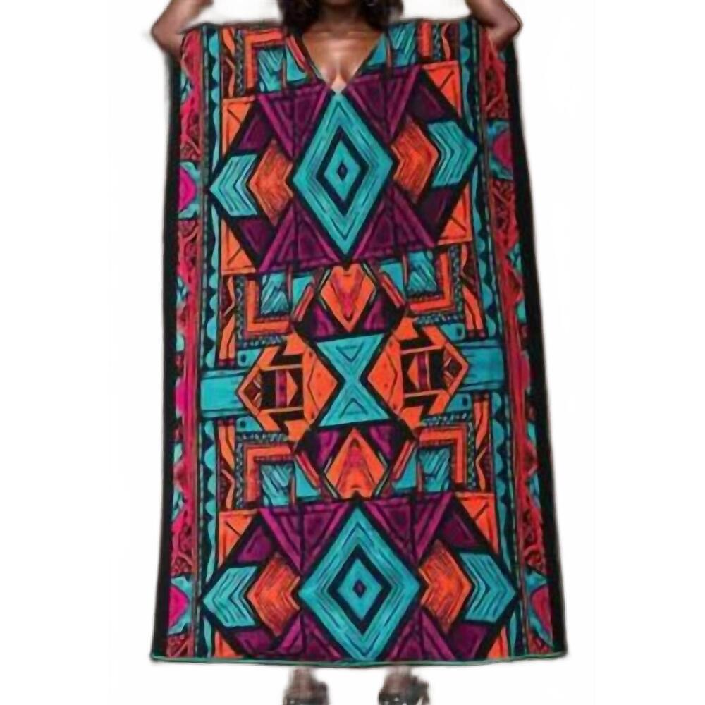 NEW KARA CHIC maxi kaftan dress in multi purple
